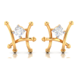 Fence Style 18k Gold Earrings With Diamonds Online