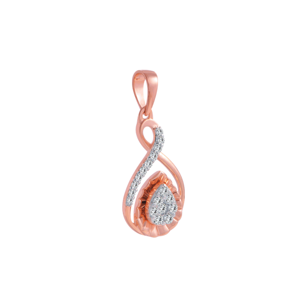 14KT (585) Rose Gold And Diamond Pendant For Women Online