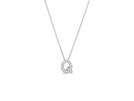 Roberto Coin Tiny Treasures Diamond Love Letter “Q” Necklace Cheap