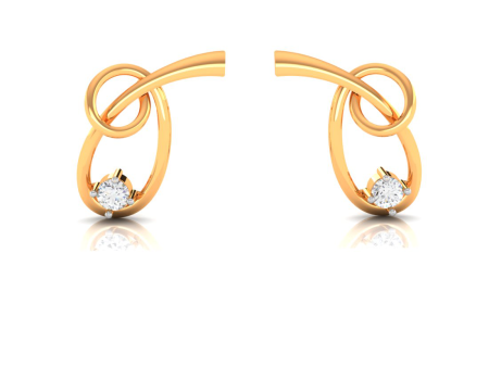 18k Kalka Shape Gold & Diamond Earrings Online now