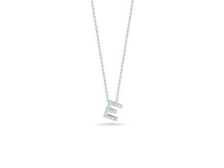 Roberto Coin Tiny Treasures Diamond Love Letter “E” Necklace For Discount