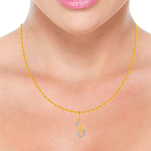 14KT (585) Yellow Gold And Diamond Pendant For Women For Discount