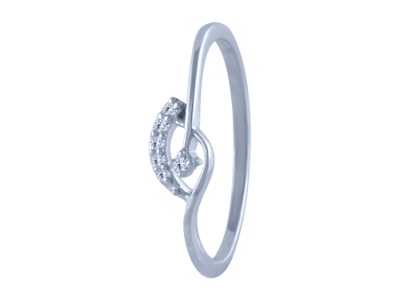 14k (585) White Gold And Diamond Ring For Women Online Sale