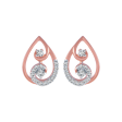 14KT (585) Rose Gold And Diamond Stud Earrings For Women Cheap