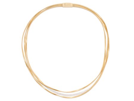 Marco Bicego Marrakech Three-Strand Coil Necklace With Diamond Bar Online