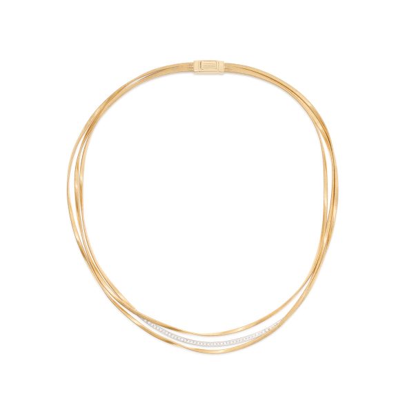 Marco Bicego Marrakech Three-Strand Coil Necklace With Diamond Bar Online