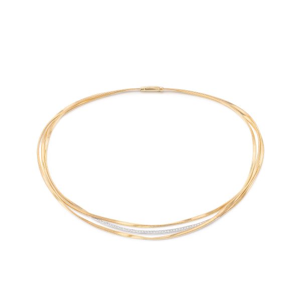 Marco Bicego Marrakech Three-Strand Coil Necklace With Diamond Bar Online