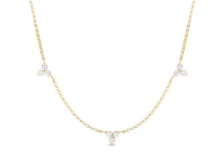 Roberto Coin Diamonds By The Inch 3 Station Flower Necklace on Sale