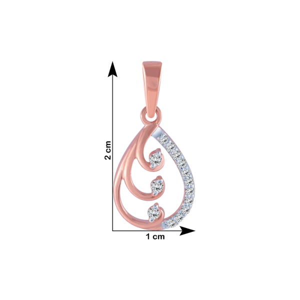 14KT (585) Rose Gold And Diamond Pendant For Women Discount