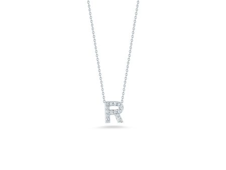 Roberto Coin Tiny Treasures Diamond Love Letter “R” Necklace For Sale