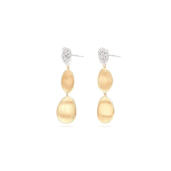 Marco Bicego Lunaria Three-Drop Earrings With Diamonds Discount