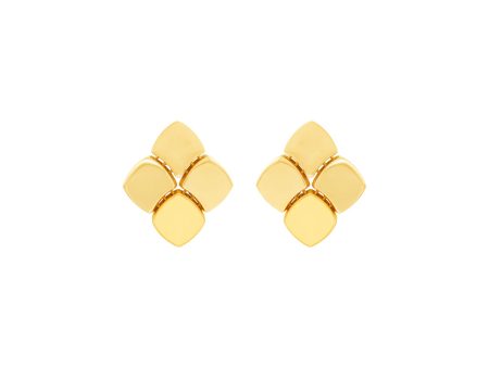 Topper Italia Gold Square Stud Earrings For Sale