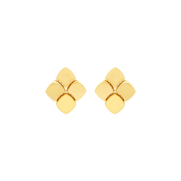 Topper Italia Gold Square Stud Earrings For Sale