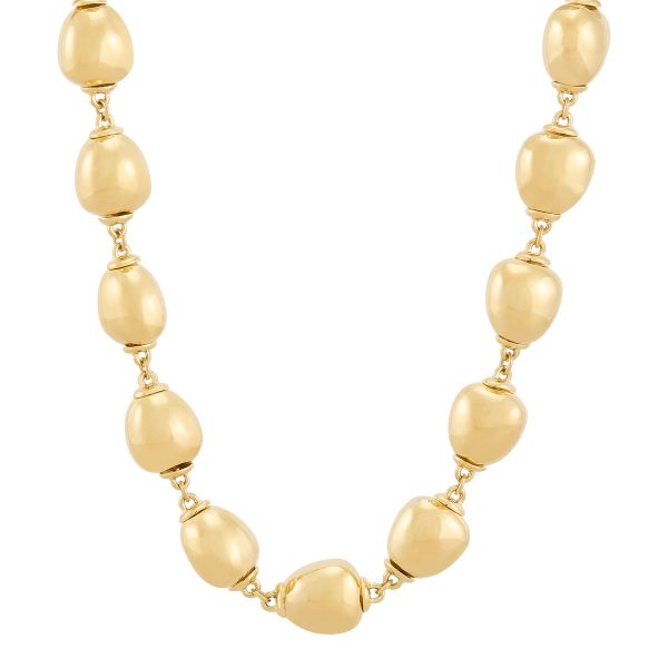 Topper Italia Gold Necklace With Oval Beads Hot on Sale