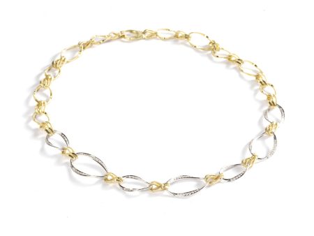 Marco Bicego Marrakech Onde Two Tone Link Necklace with Diamonds Sale