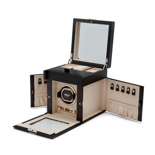 Wolf Palermo Single Watch Winder with Jewelry Storage on Sale