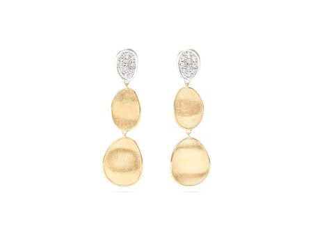 Marco Bicego Lunaria Three-Drop Earrings With Diamonds Discount