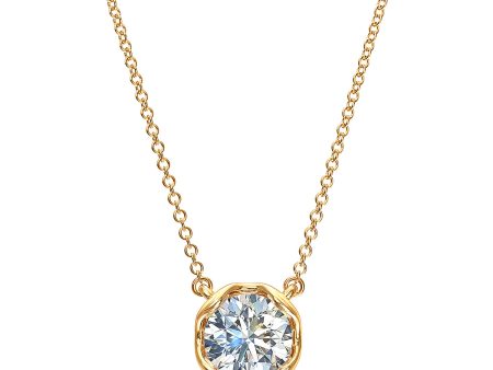 J evar Lotus Petals Solitaire Diamond Pendant Necklace Hot on Sale