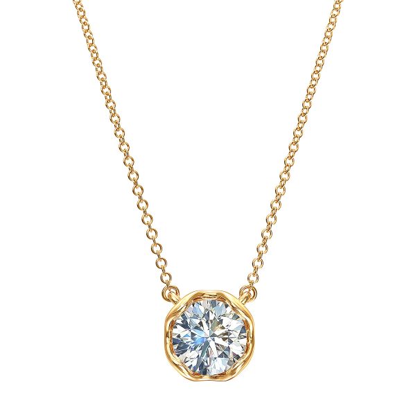 J evar Lotus Petals Solitaire Diamond Pendant Necklace Hot on Sale