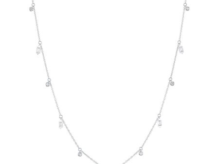 Shy Creation Diamond Baguette Bezel Necklace Online Sale