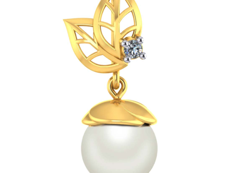 14k Alluring Pearl Drop Diamond Pendant For Women From Pc Chandra For Cheap