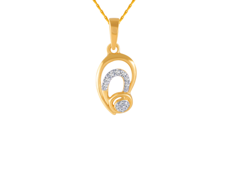 14KT (585) Yellow Gold And Diamond Pendant For Women Discount