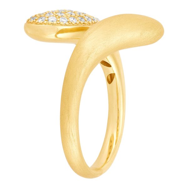 Topper Italia Gold Bypass Diamond Ring For Sale