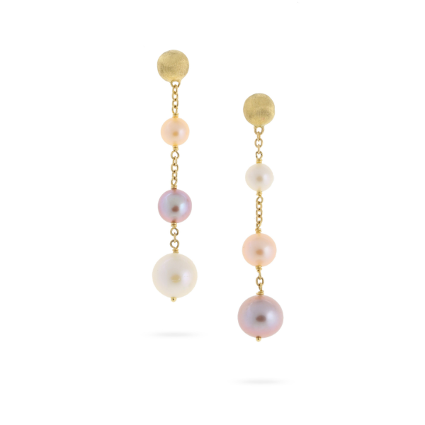 Marco Bicego Africa Pearl Collection - 18K Yellow Gold and Pearl Drop Earrings on Sale