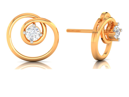 Twirled Designed Diamond And 18k Gold Earrings Online Hot Sale