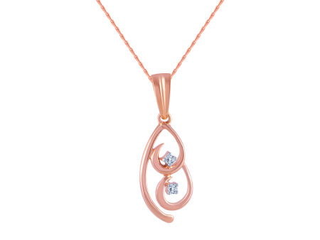 14k (585) Rose Gold And Diamond Pendant For Women Cheap