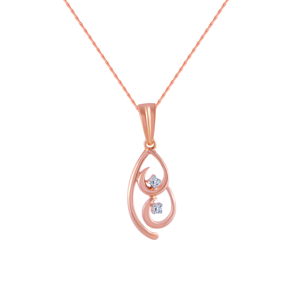 14k (585) Rose Gold And Diamond Pendant For Women Cheap