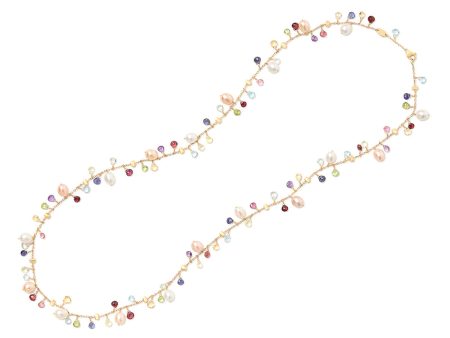 Marco Bicego Paradise Long Gemstone Necklace with Freshwater Pearls For Cheap