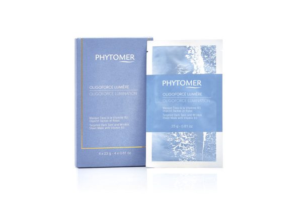 Oligoforce Lumination Targeted Dark Spot and Wrinkle Sheet Mask With Vitamin B3 - 4 Mask Set| Phytomer Cheap