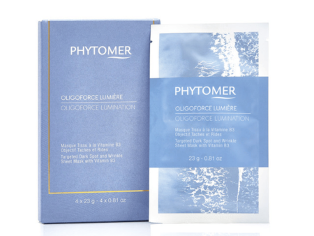 Oligoforce Lumination Targeted Dark Spot and Wrinkle Sheet Mask With Vitamin B3 - 4 Mask Set| Phytomer Cheap