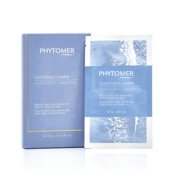 Oligoforce Lumination Targeted Dark Spot and Wrinkle Sheet Mask With Vitamin B3 - 4 Mask Set| Phytomer Cheap