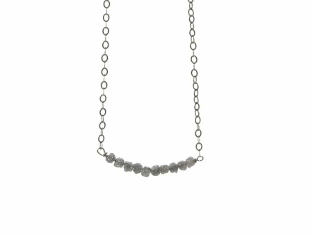 Diamonds In The Raw Sterling Silver Necklace | Liv & B For Sale