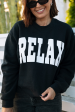 RELAX Collegiate Crew Neck Sweatshirt | Lucky Owl Hot on Sale