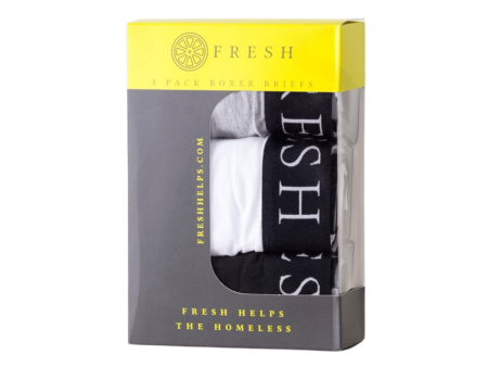 Three Pack of Luxury Boxer Briefs: Black, Grey & White | Fresh Helps Online now