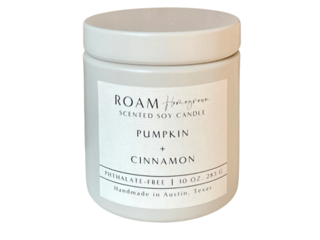 Pumpkin + Cinnamon 10 oz Soy Candle | ROAM Homegrown Sale