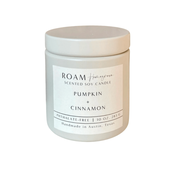 Pumpkin + Cinnamon 10 oz Soy Candle | ROAM Homegrown Sale