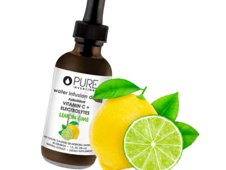 Vitamin C + Electrolytes Lemon-Lime Water Infusion Drops - 30 servings | Pure Inventions Cheap