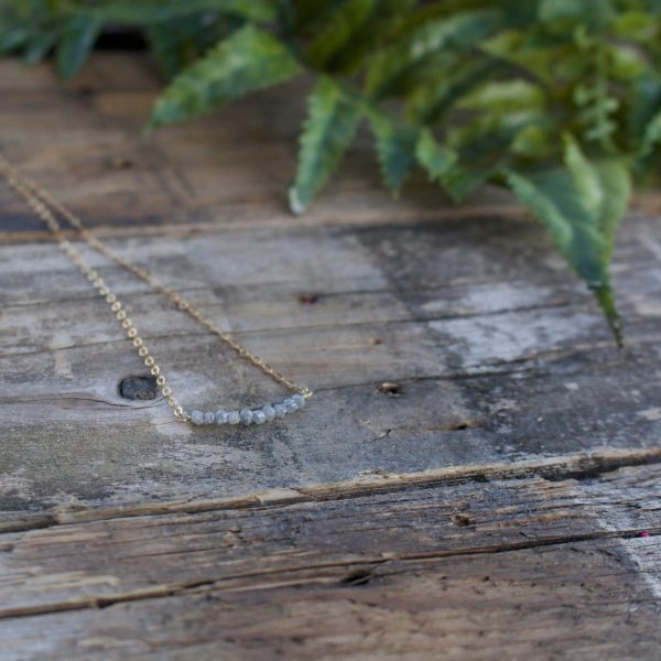 Diamonds In The Raw Sterling Silver Necklace | Liv & B For Sale