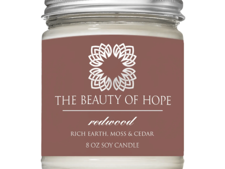 Redwood 8oz Candle | The Beauty of Hope Fashion