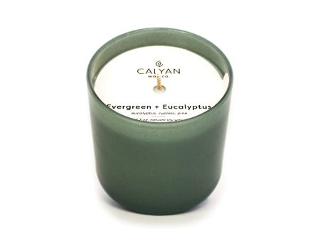 Evergreen + Eucalyptus Dignity Series Glass Jar Soy Candle | Calyan Wax Co. - 5.3 oz Hot on Sale