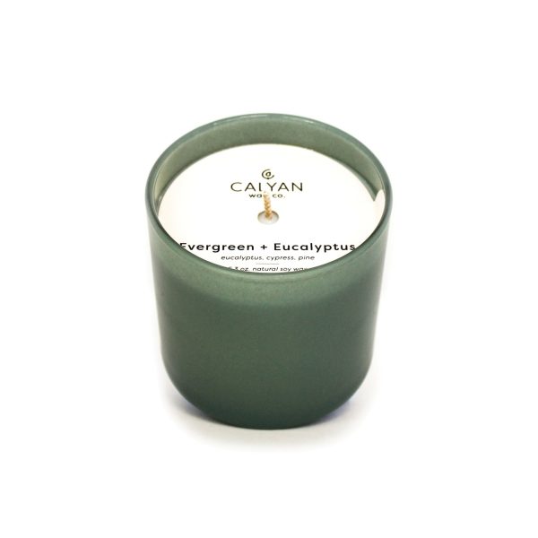 Evergreen + Eucalyptus Dignity Series Glass Jar Soy Candle | Calyan Wax Co. - 5.3 oz Hot on Sale