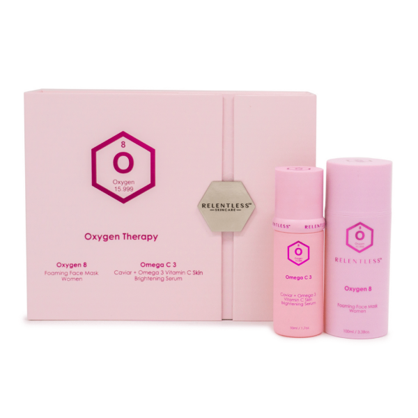 Women s Duo Skincare Set - Oxygen 8 Foaming Mask + Omega C Brightening Serum | Relentless Skincare Online Hot Sale