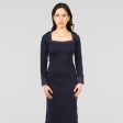 Cotton Knit Midi Dress In Navy Sale