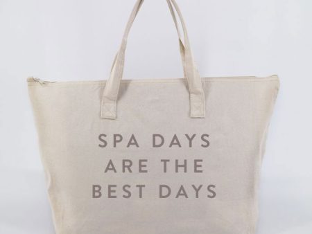 Spa Days Are The Best Days Tote Bag w  Zipper Top | Lucky Owl Cheap