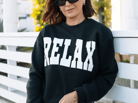 RELAX Collegiate Crew Neck Sweatshirt | Lucky Owl Hot on Sale