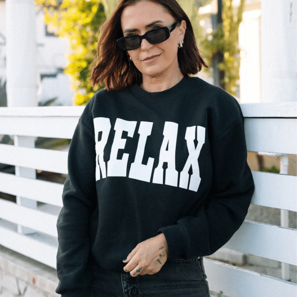 RELAX Collegiate Crew Neck Sweatshirt | Lucky Owl Hot on Sale